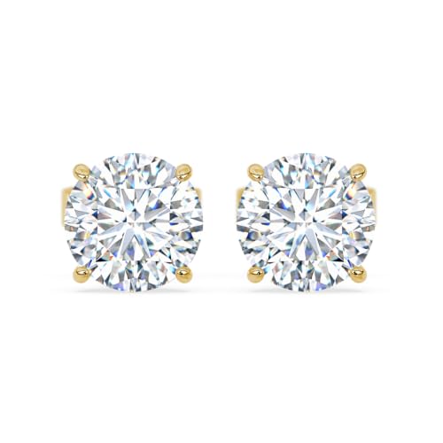 Image of 1 to 16 Carat 14K White Gold IGI Certified LAB GROWN Round Cut Diamond Stud Earrings for Women 4 Prong Screw Back for her MADE IN USA (E-F Color, VS1-VS2 Clarity)