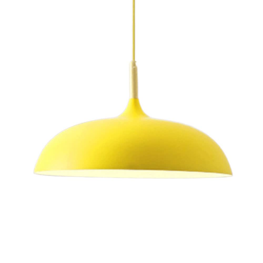 HXYSXHJUO Colorful Macaron Metal Pendant Light - Adjustable Chandelier for Home and Office(Yellow,35cm)