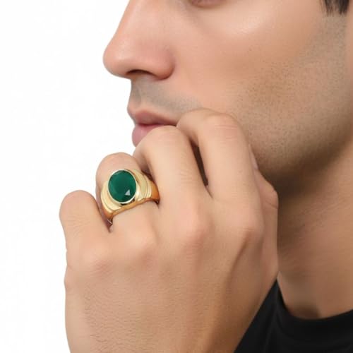 Image of 55Carat Choose Your Color Natural Birthstones 18 K Gold Plated Ring Bold Statement Jewellery Sizes 4-13