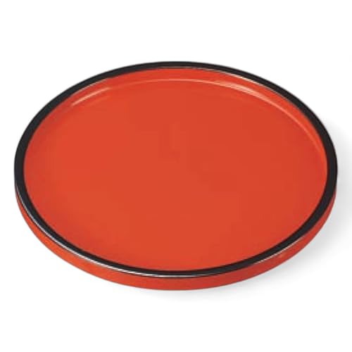 J-kitchens お盆 DX7寸丸 トレー ( 盆 トレイ おぼん )オール 朱 レッド天 黒 ブラック 21cm 漆器 ( ABS 樹脂 ) 日本製