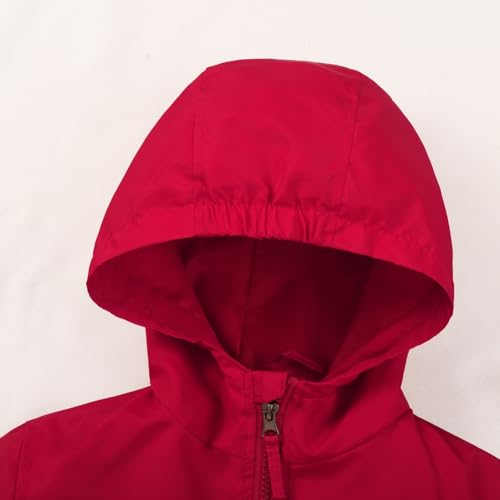 Image of SUNDAY ROSE Boys Windbreaker Jacket Hooded Lightweight Windroof Water-resistant Outdoor Coats for Kids