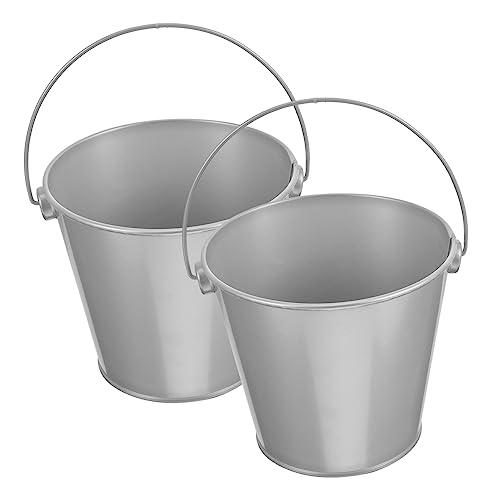 SUPVOX Lot De 2 Petits Pots à Fleurs en Fer Portatifs 8x10,5x12 Cm pour Jardinage Intérieur Et Extérieur Décoratif Multifonction Silencieux Patio Balcon