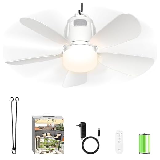 Best choice products umbrella battery 20'' Portable Outdoor Ceiling Fan with Light