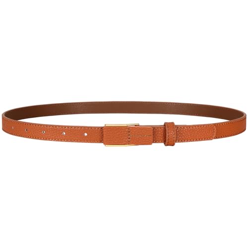 VONMELLI Skinny Leather Belt for Women Ladies Thin Waist Belts for Fashion Dress Jeans Pants