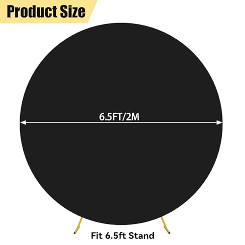 Funda negra redonda 6.5FT para fondo fotográfico miniatura 2
