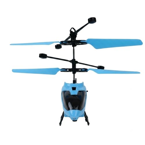Image of Remote Control Helicopter Flying RC Aircraft | Easy-to-Fly Rechargeable Helicopter Toy for Kids | Indoor & Outdoor Use | Induction Flight | Stable Control | Blue Black