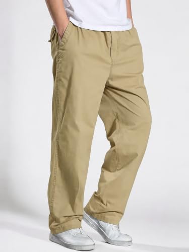 Image of Men's Pure Cotton Cargo Pants | Regular Fit Multi-Pocket Casual Trousers for Men | Solid Black Utility Cargo Bottom Wear | Comfortable Everyday Wear Pant