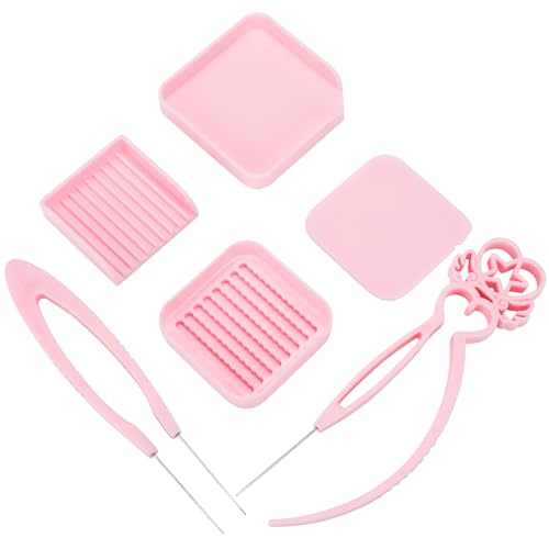 MUNORIAY 6 Pcs 2.6mm Fuse Bead Picking Tray Kit,Bead Single/Double Needle Tweezer Scoop & Aligner Tray Picking Kit,Efficient Sorting Tool,Fuse Bead Organizer DIY Craft for Experienced Enthusiasts
