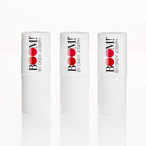 BOOM! by Cindy Joseph Cosmetics Boomstick Trio - 3 Pack Boom Makeup Sticks for Older Women & Mature Skin - Blush Stick, Highlighter Stick & Moisturizer