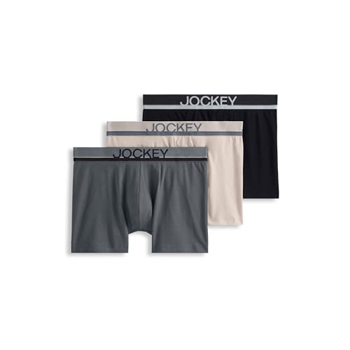 Jockey Men's Underwear True Style 4" Trunk - 3 Pack, Grey/Beige/Black Night, XL - image 1