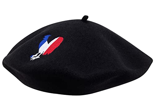 A chacun son Pays Beret Rugby Supporter - France - Taille Adulte - Noir