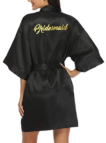 Image of Giova Women Bridal Robe for Bride and Bridesmaid Getting Ready Wedding Party Bathrobe