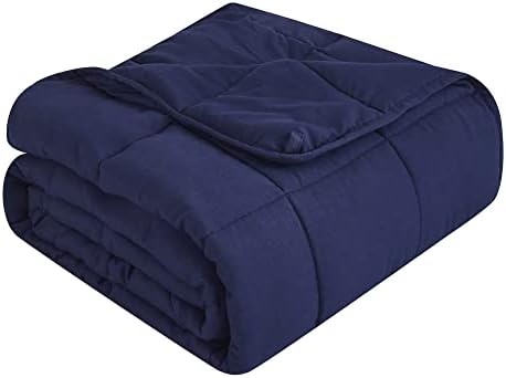 Topcee Weighted Blanket (15lbs 48"x72" Twin Size) Cooling Breathable Heavy Blanket Microfiber Material with Glass Beads Big Blanket for Adult All-Season Summer Fall Winter Soft Thick Comfort Blanket
