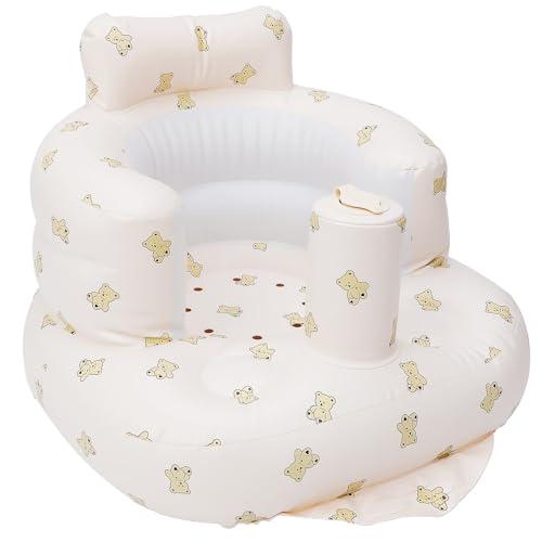 Baby Inflatable Seat with Built-in Air Pump Portable Sit Me Up Floor Seat for 3-36 Months Sit Me Up Chair for Feeding Toddler Support Baby Shower Chair Floor Seater