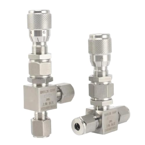 Vanne à pointeau droite en acier inoxydable 316L avec raccords à compression pour tubes - 2