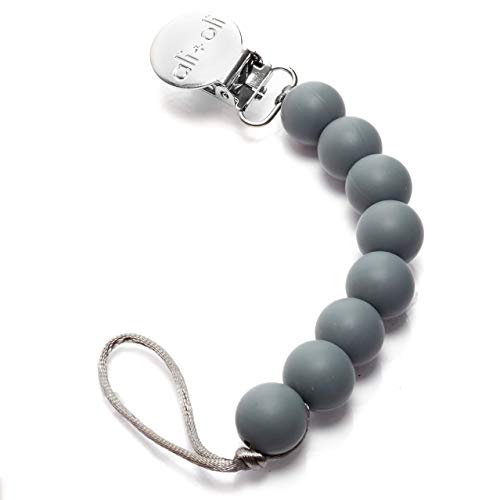 Ali+Oli Pacifier Clip Holder for Baby | NATI (Grey)