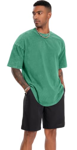 Image of Oversized Tshirts for Men Short Sleeve Vintage Washed Basic Loose Tees