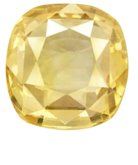 Gemstone Gallery Peela Pukhraj Stone Original Certified 9 Carat 9.90 Ratti Cushion Shape Yellow Sapphire Gemstone Sri Lankan Pushkaraj Stone Great Gurupriya Rashi Ratna पीला पुखराज For Ring Making