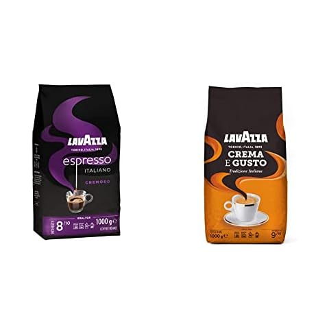 Lavazza, Espresso Italiano Cremoso, Arabica und Robusta Kaffeebohnen & Crema e Gusto Tradizione Italiana, Geröstete Kaffeebohnen, mit Würzigen Aromatischen Noten, 1 kg Packung Cover