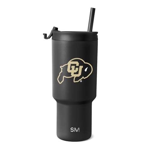 Simple Modern Officially Licensed Collegiate Colorado Buffaloes 30 oz Tumbler with Flip Lid and Straws | Insulated Cup Stainless Steel | Gifts for Men Women | Trek Collection | University of Colorado