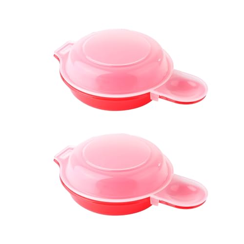 Escalfador de huevos para microondas, 2 piezas, olla de huevos para microondas PP fácil y rápido para hacer tortillas de Hamburgo, herramienta de cocina con tapa transparente para cocina