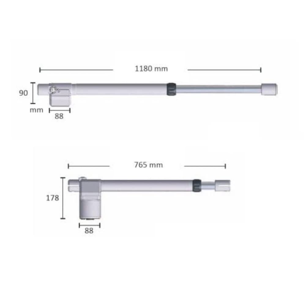 Motor electromecánico T3 400 para puertas batientes, 230 V, máx. 300 kg/2,75 metros por batiente, lado derecho - Tecno Automazione MDDQ4BT