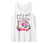 0gD5 Divertido Una Chica Que Ama Vans Camping Van Lover Camiseta sin Mangas