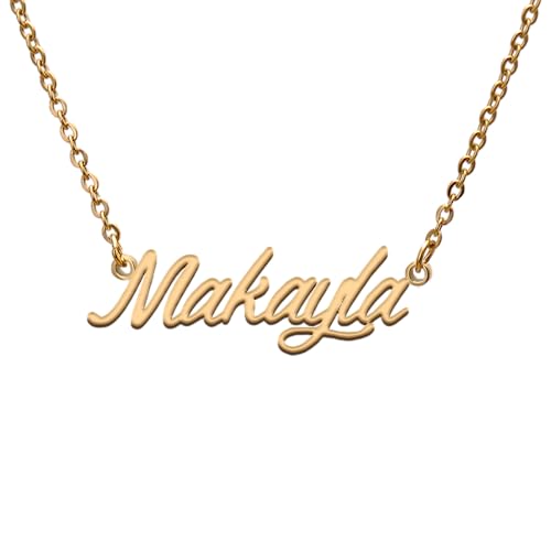Makayla Name Tag Necklaces for Her His Friends Familys Relationship Memory Jewelry Gift