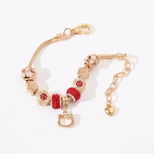 rongji jewelry Cute kawaii anime bracelet, cartoon sweet bow bracelet, birthday Christmas accessory gift for lady, daughter, granddaughter2