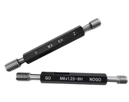 Plug Gauge, Go and No, Metric Thread, 6H Standard, Check Tolerances Measurement Tool, Test M1.0 to M20 (M22X2) miniatura 2