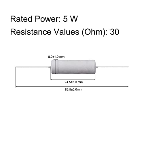 Résistance 30 Ohm 5W uxcell pour composant électronique et circuit imprimé DIY