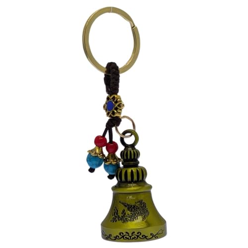 Image of OTTAVO Guardian Bell Keychain, Oxidized Copper, Tibetan Style, 5 cm Height, Good Luck Charm