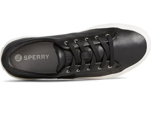 Sperry Women's Sandy LTT Sneaker - Leather Woven Upper With Plushwave Comfort & Wave-Siping Traction