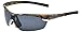 Hornz Brown Forrest Camouflage Polarized Sunglasses for Men Wrap Around Sport Frame & Free Matching Microfiber Pouch - Brown Camo Frame - Smoke Lens