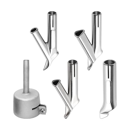 JOJOCY 4pcs 5mm Welding Tip Nozzles for Hot Air Gun, Stainless Steel Round & Triangular Tips for Vinyl PVC Plastic Welding