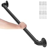 OKYMRO 3Feet Industrial Pipe Stair Handrail，Staircase handrail for Outdoor and Indoor Stairs Loft P