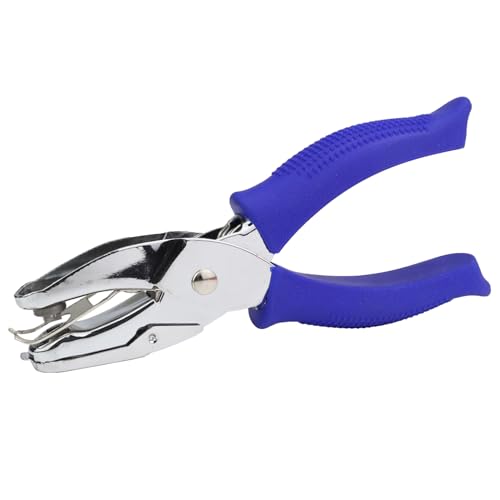 Aacehlh Single Hole Punch 1/4 Inch Diameter of Flower Shape Hole Handheld Paper Hole Puncher with Blue Soft Grip Handle for Binder Scrapbooking Cards Paper Crafts (Flower Hole)