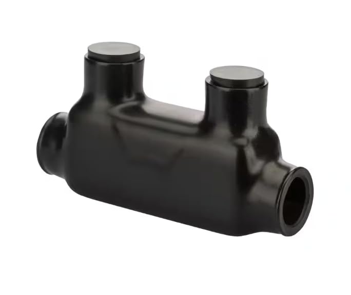 Black Insulated in-line Wire Splice Connectors, Large Wire 600MCM-6 AWG Gauge, Up to 600 Volt Rated, Dual Rated for Copper/Aluminum, 5/16" Allen Hex, Pre-Filled Oxide Inhibitor (3)