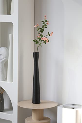 Aetvrni 16" Tall Black Ceramic Vase,Floor Vases For Pampas Grass,Minimalist Style Flower Vase For Modern Decor,Tall Skinny Vase For Entryway,Bookshelf,Fireplace,Shelf Decorative,Black 40Cm #TOP2