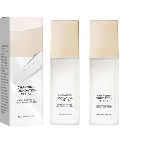 Fond de teint fluide longue durée matifiant couvrance parfaite lot de 2 de maquillage