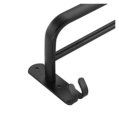 Accesorios de baño para humedad toallero de pared negro con dos barras 7