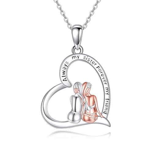 Collier pendentif sœur anti-ternissement, bijoux d'anniversaire pour femmes durables