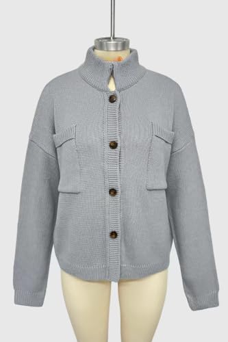 Image of Sumleno Long Sleeve Cardigan Sweaters for Women Button Down Tops Vintage Grandpa Aesthetic Grunge Fall Winter Outfits