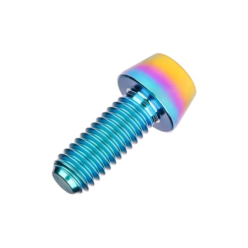 Image of Titanium Ti Bolt M5x9 16 18 20 25 30 35 40 45 50 55 60mm Tapered Head Screws Pack of 4 (M5x16mm, Iridescent Blue)