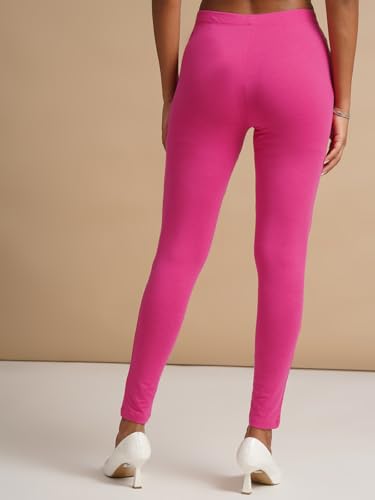 Image of ONE SKY Women Full Length Leggings | Cotton Modal Spandex Blend | High Waist Stretchable & Bio-Washed Fabric | Colour-Lock Technology | Comfortable Leggings for Women