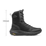 NORTIV 8 Męskie wojskowe buty taktyczne lekkie wygodne buty do pracy przez cały dzień boczny zamek błyskawiczny motocykl bojowe buty turystyczne Metrostrike (20-23 cm), Czarny-9 cali, 44.5 EU