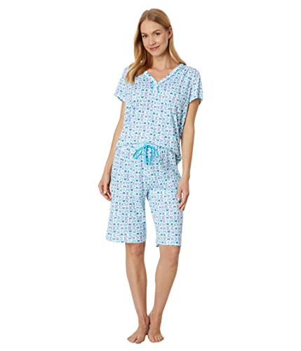 Image of Karen Neuburger Women's Short Sleeve Top and Bermuda Short Bottom Pajama Set