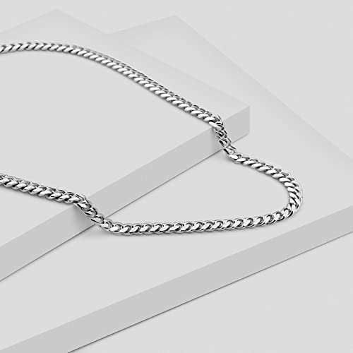 Image of JoycuFF Mens Cuban Link Chain Necklace for Son from Dad Mom Stainless Steel 6MM Hip Hop Birthday Granduation Jewelry for Men