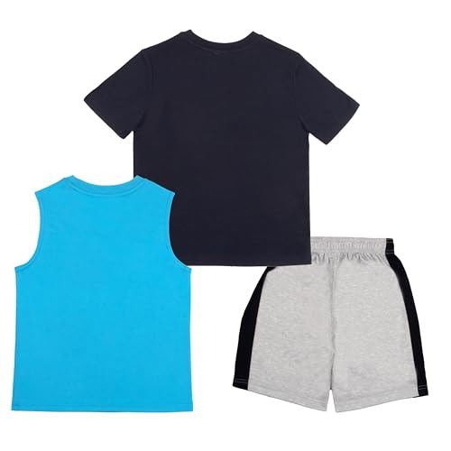 Transformers Boys 3 Piece Short Set Short Sleeve Shirt Tank Top and Shorts Set 3 Pack Bundle for Kids and Toddlers Boys Clothes (Navy Blue and Sky Blue Size 4) - image 2