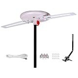 Five Star アップグレード 2024 全指向性 屋外 HD デジタル TV アンテナ 360度 Jマウント付き 屋根裏部屋または屋外用 耐候性 ATSC 3.0 および 4K 1080P HD Smart TV VHF UHF 対応